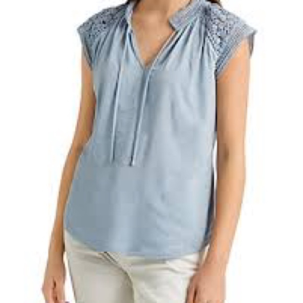 Pale Sky Women's Blue Sleeveless Top. V-Neck. Medium.  Mint Condition/NWOT